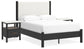 Cadmori Full Upholstered Panel Bed with 2 Nightstands