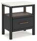 Cadmori Queen Upholstered Panel Bed with Mirrored Dresser, Chest and Nightstand