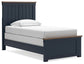 Cama Landocken Twin Panel con tocador y 2 mesitas de noche