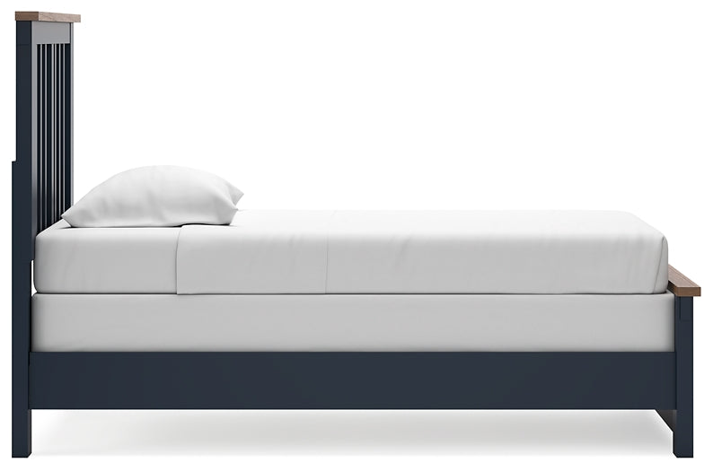 Cama Landocken Twin Panel con tocador con espejo