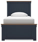 Cama Landocken Twin Panel con mesita de noche