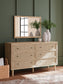 Cielden King Panel Headboard with Mirrored Dresser