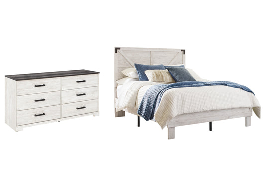 Cama Queen con plataforma y tocador Shawburn