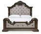 Cama King tapizada con tocador Maylee