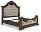 Cama Queen tapizada con tocador Maylee