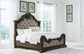 Cama California King tapizada con tocador Maylee