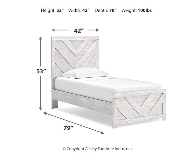 Cama doble Cayboni con paneles y tocador con espejo