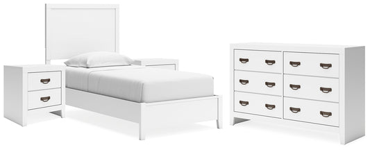 Cama Binterglen Twin Panel con tocador y 2 mesitas de noche