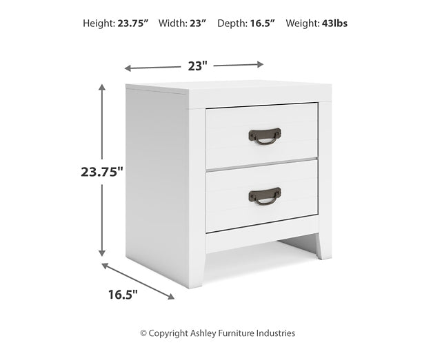 Cama Binterglen Twin Panel con tocador y 2 mesitas de noche