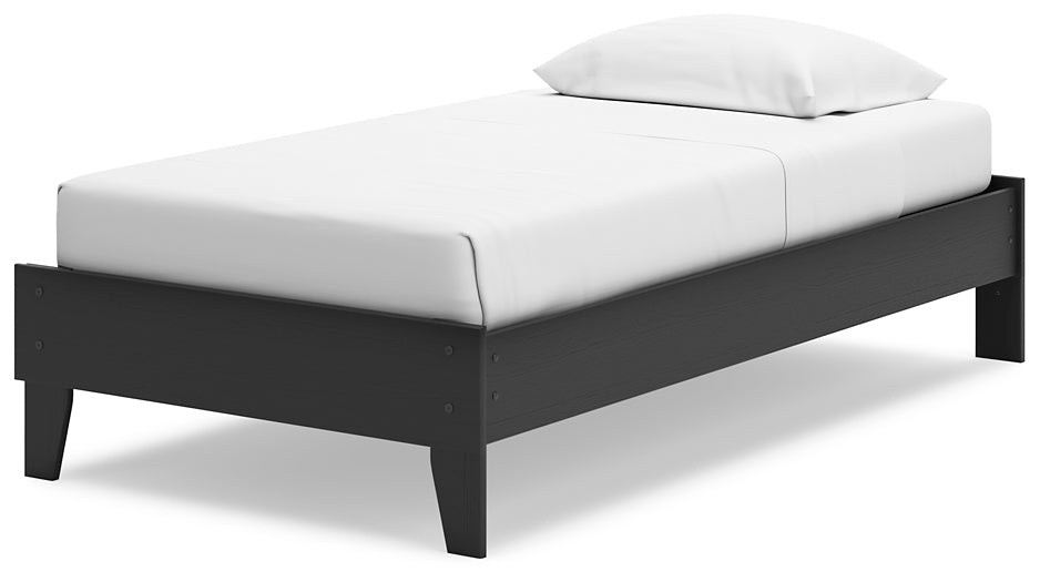 Cama de plataforma doble Socalle con tocador y mesita de noche