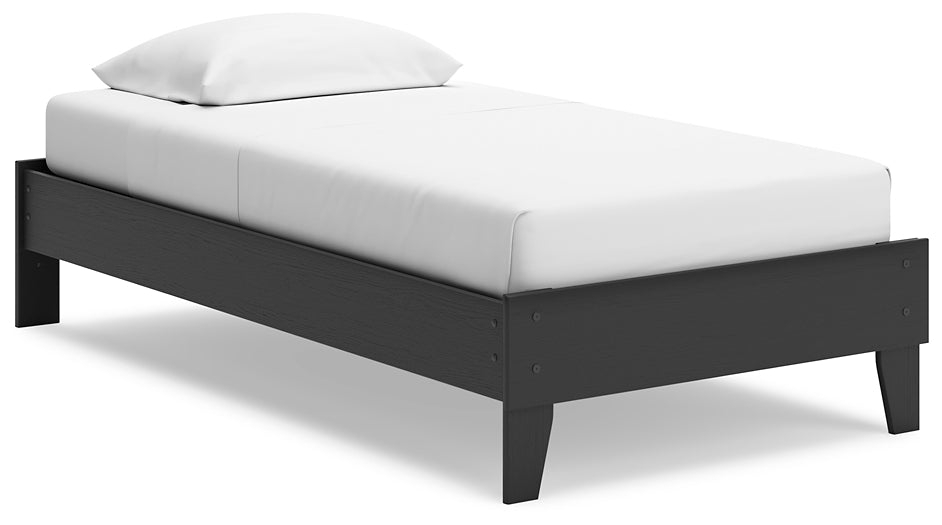 Cama doble con plataforma y mesita de noche Socalle