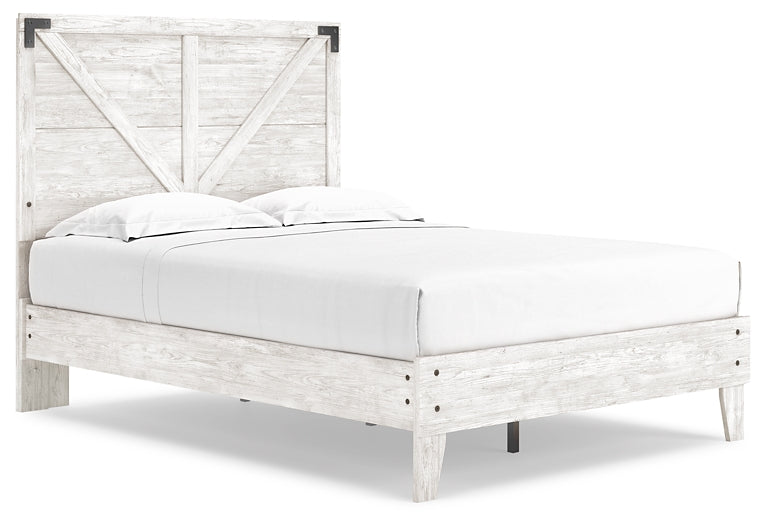 Cama de plataforma completa Shawburn con tocador y dos mesitas de noche