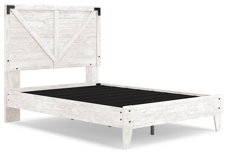 Cama de plataforma completa Shawburn con tocador y dos mesitas de noche