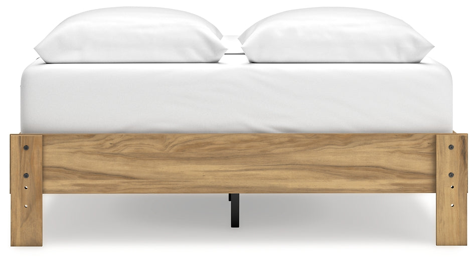 Cama Queen con plataforma Bermacy, tocador y mesita de noche