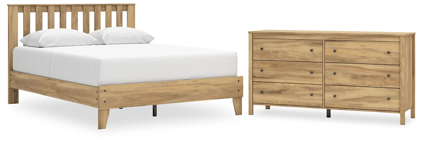 Cama Queen con plataforma y tocador Bermacy