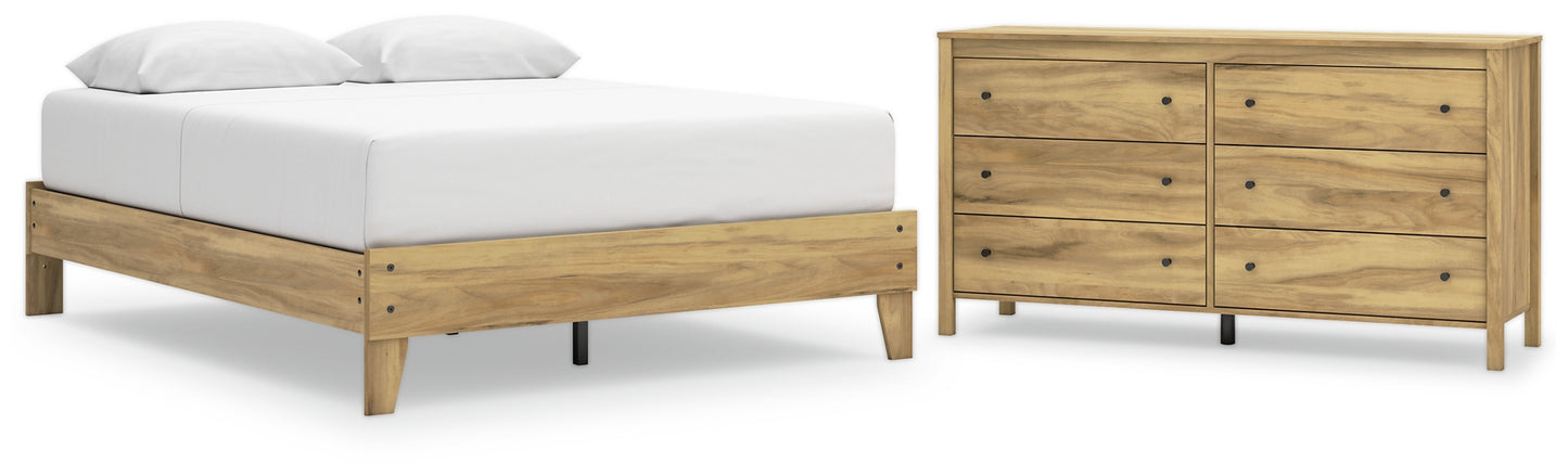 Cama Queen con plataforma y tocador Bermacy