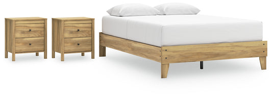 Cama Queen con plataforma Bermacy y 2 mesitas de noche