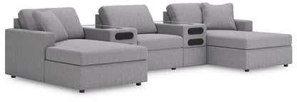 Chaise doble de cinco piezas con consolas de audio Modmax