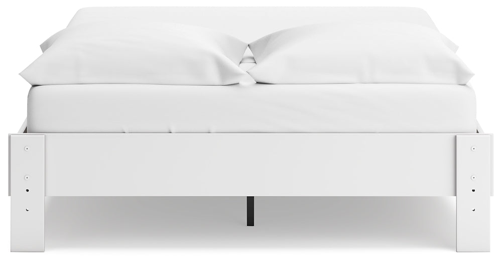 Cama Queen Socalle con plataforma, tocador y dos mesitas de noche