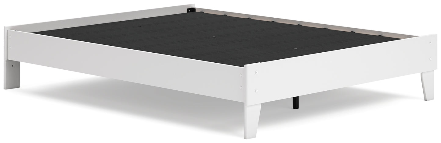 Cama Queen Socalle con plataforma, tocador y dos mesitas de noche