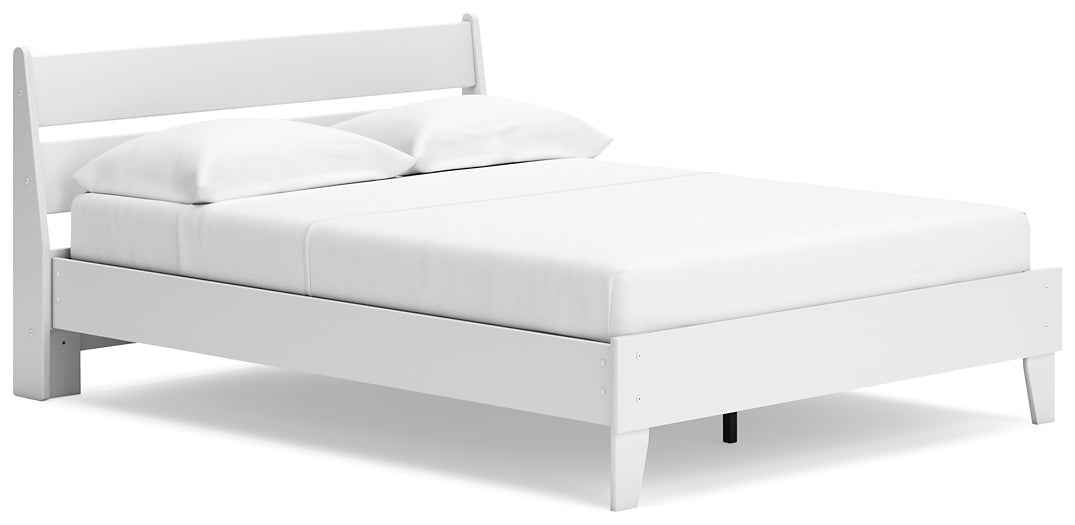 Cama Queen con plataforma y paneles Socalle con tocador, arcón y mesita de noche