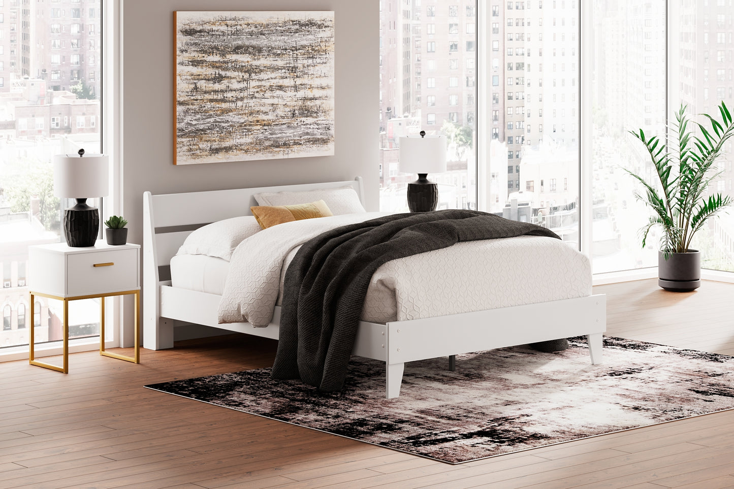 Cama Queen con plataforma y tocador Socalle