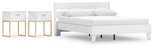 Cama Queen con plataforma y 2 mesitas de noche Socalle