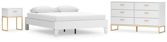 Cama Queen con plataforma Socalle, tocador y mesita de noche