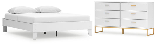 Cama Queen con plataforma y tocador Socalle