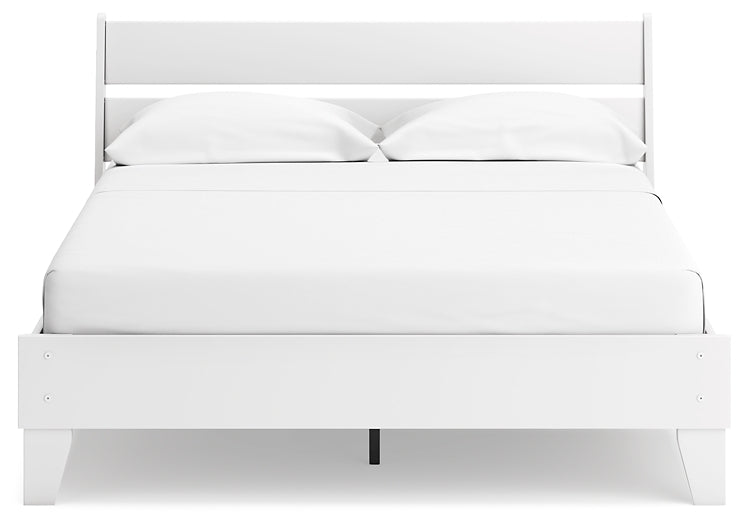 Cama Queen con plataforma y paneles Socalle, tocador y mesita de noche