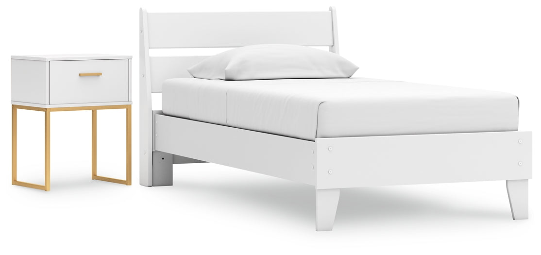 Cama con plataforma y mesita de noche Socalle Twin Panel