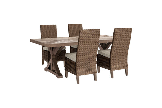 Mesa de comedor para exteriores y 4 sillas Beachcroft