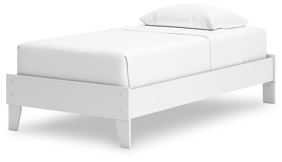 Cama doble Hallityn con plataforma, tocador y dos mesitas de noche