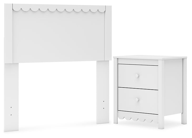 Cabecero de cama Hallityn Twin Panel con mesita de noche