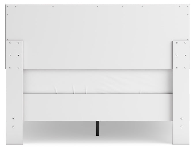 Cama de plataforma Hallityn con paneles completos, tocador y mesita de noche