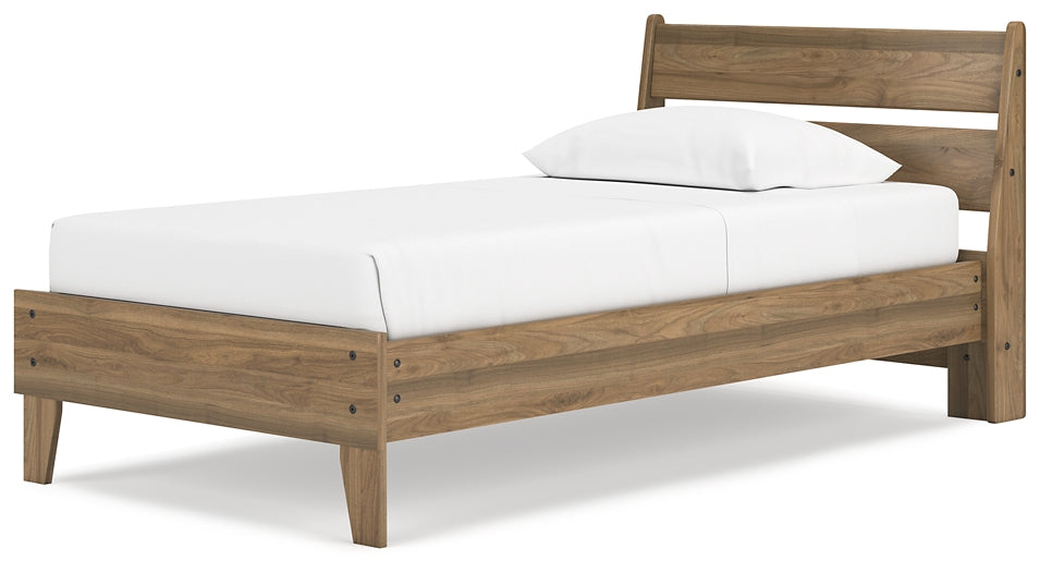 Cama con plataforma doble Deanlow con tocador y dos mesitas de noche