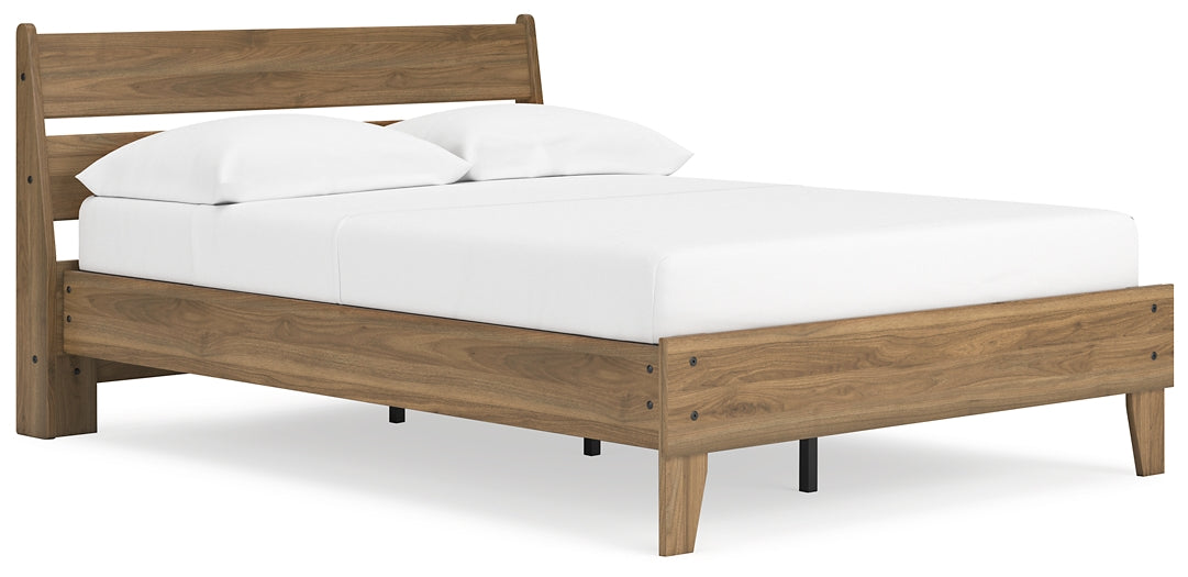 Cama Deanlow con plataforma completa, tocador, arcón y dos mesitas de noche