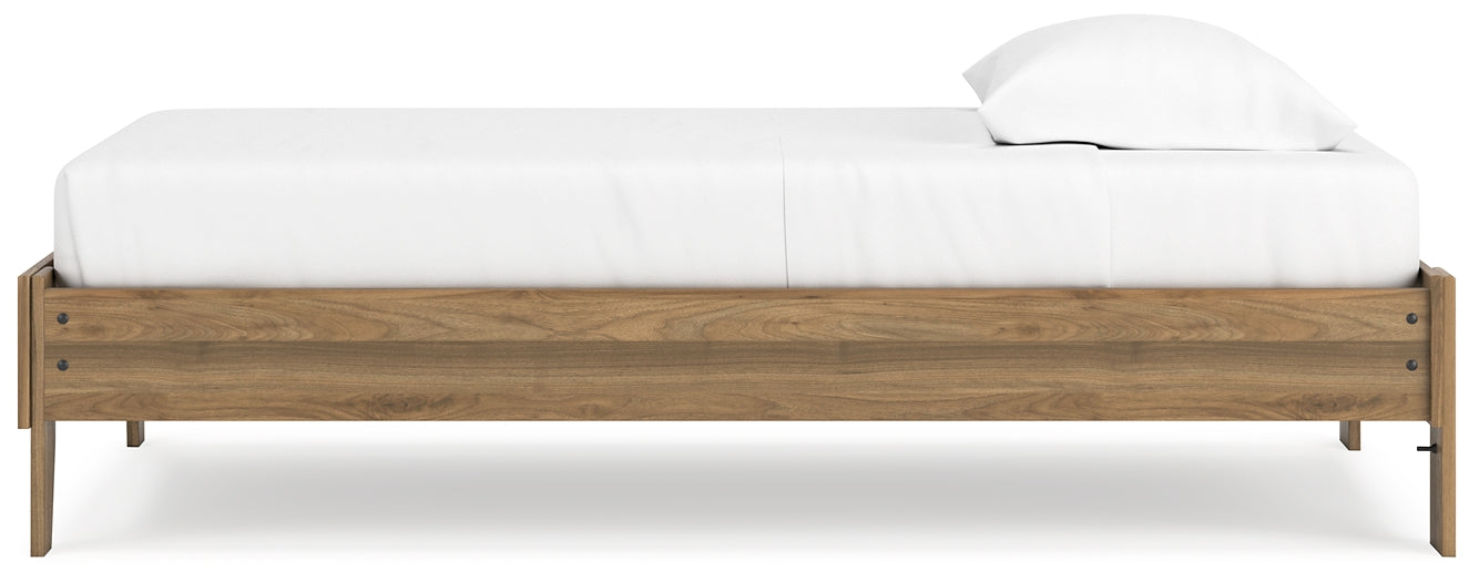 Cama Deanlow Twin con plataforma, tocador y arcón