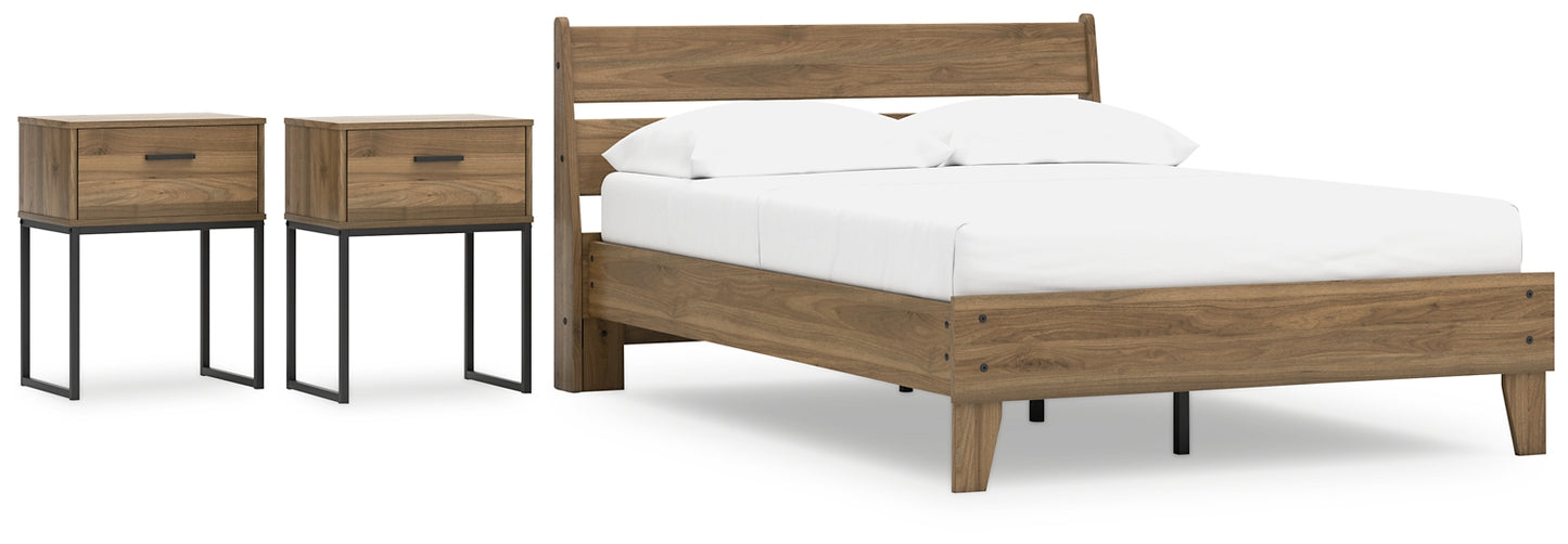 Cama con plataforma completa Deanlow con 2 mesitas de noche