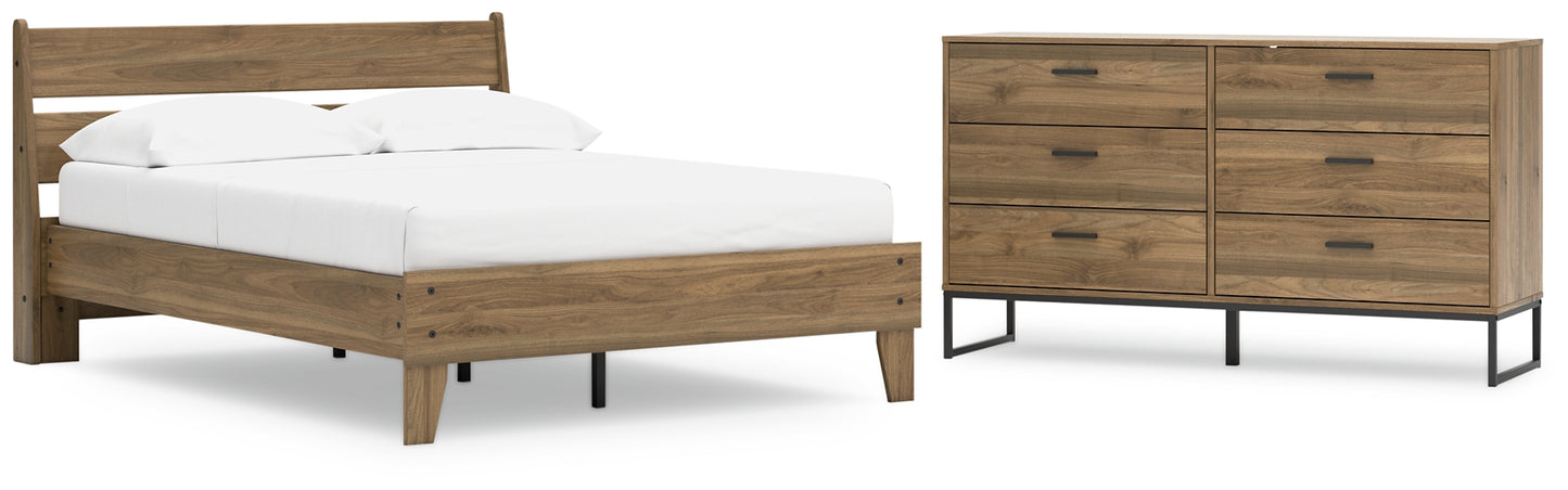 Cama con plataforma completa y tocador Deanlow