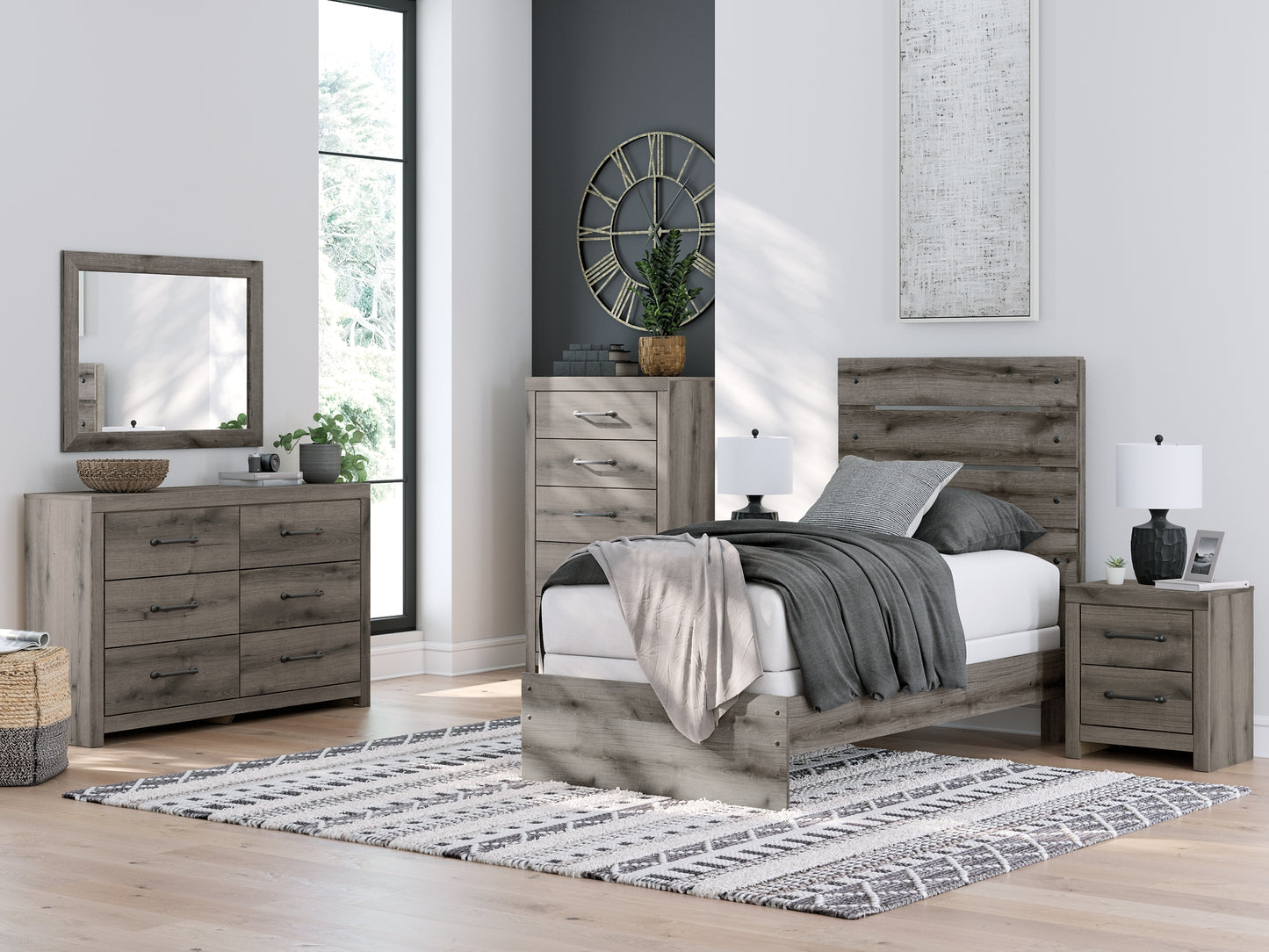 Cama individual con paneles Graystorm