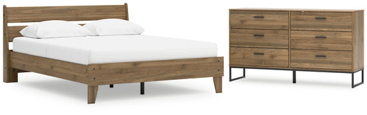 Cama Queen Deanlow con plataforma y tocador