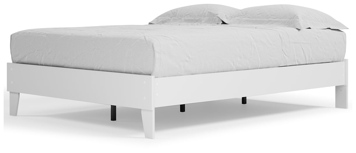 Cama tamaño queen con plataforma y tocador Piperton