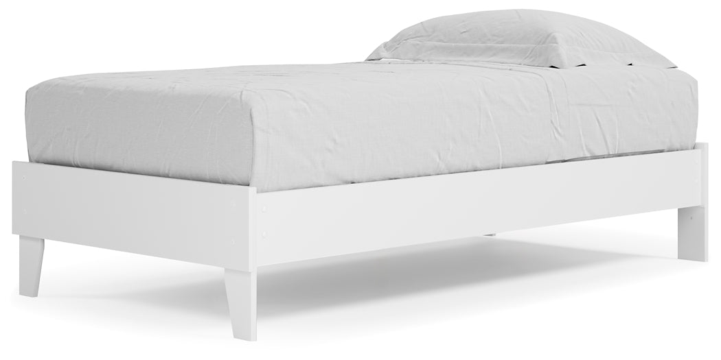 Cama doble con plataforma Piperton, tocador y dos mesitas de noche