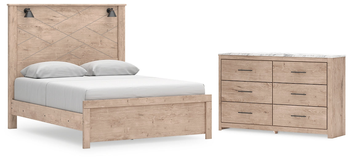 Cama Senniberg Queen con paneles y tocador