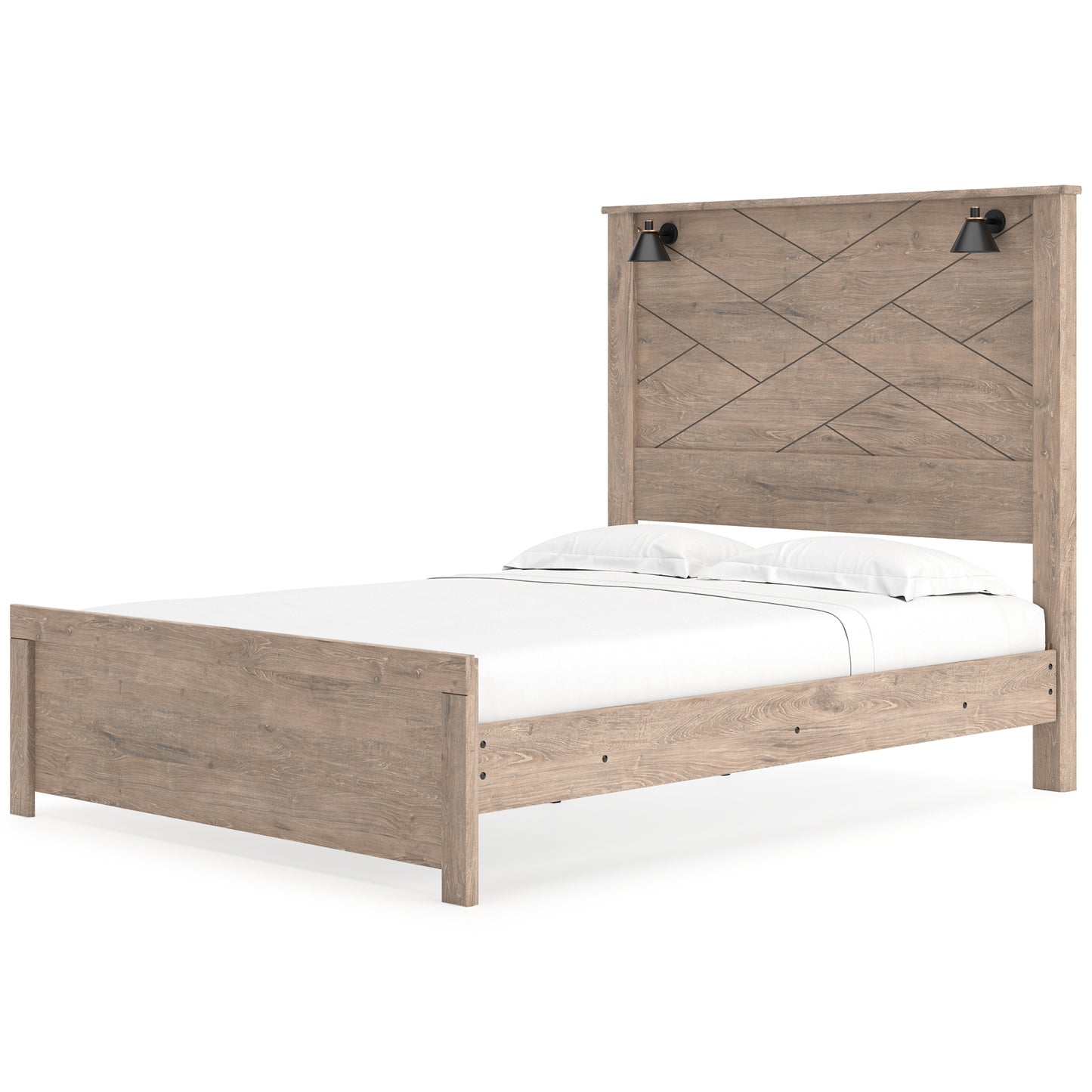 Cama Senniberg Queen con paneles y tocador