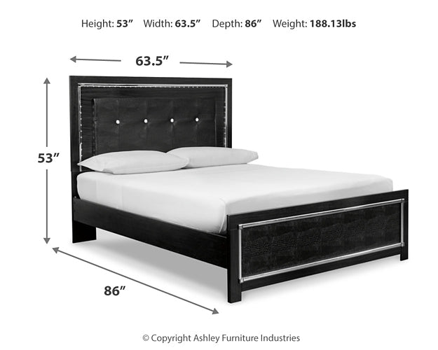 Cama con paneles tapizados Kaydell